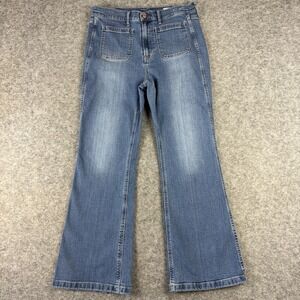 Gap 70s Flare High Rise Jeans Medium Wash Bootcut Women's Size 31/12 Short Denim